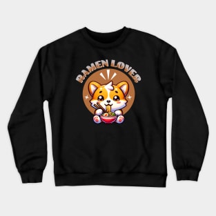 Kawaii Corgi Eating Ramen Crewneck Sweatshirt